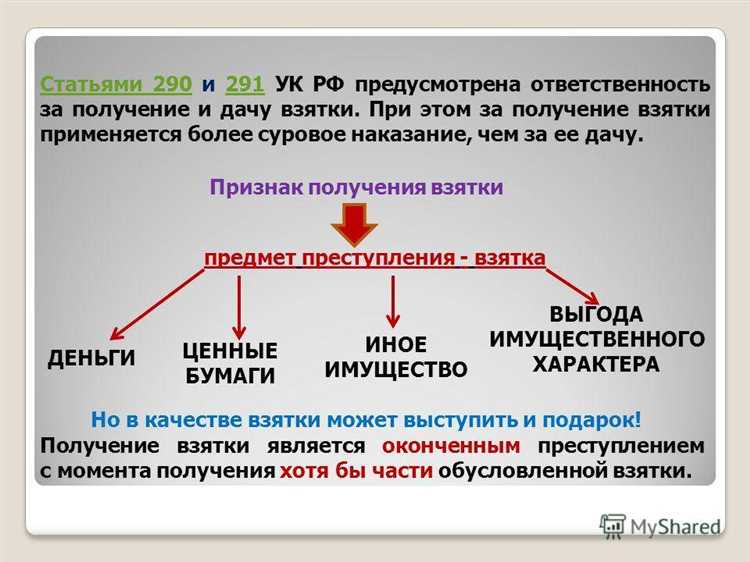 Юридические последствия за дачу взятки