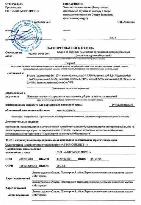 Типовые формы паспортов отходов: кто утверждает и где найти образцы