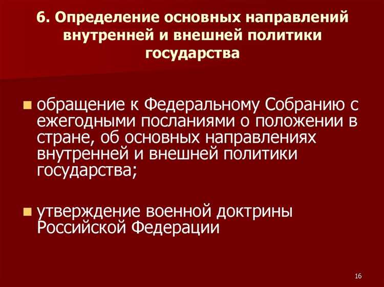 Определение основных направлений внутренней и внешней политики государства кто осуществляет