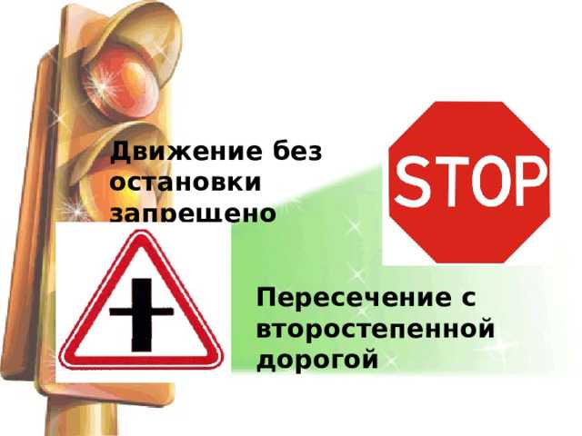 Приближение к перекрестку где установлен знак движение без остановки запрещено