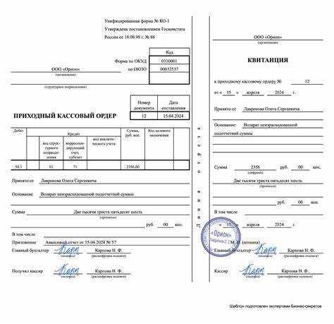 Ответственность за ошибки в подписании приходного ордера