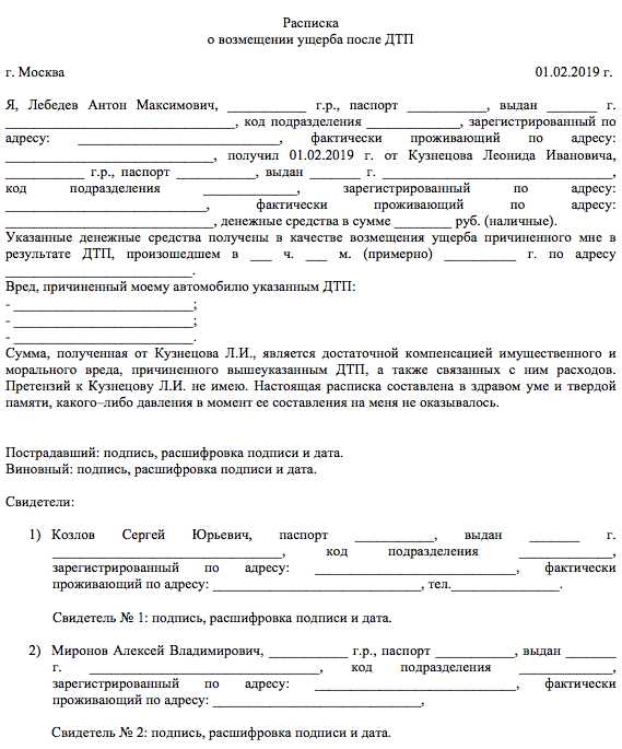 Расписка о том что претензий не имею образец Расписка о том что претензий не имею образец