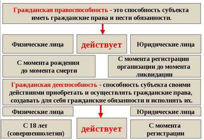 Чем отличается правоспособность от дееспособности