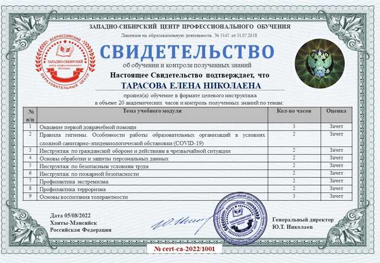 Документальное оформление и регистрация результатов целевого инструктажа