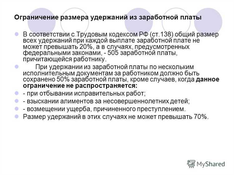 Максимальный размер удержаний по закону в 2025 году