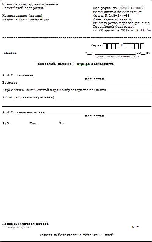 Особенности учета и хранения рецептов по форме 148-1/у-88