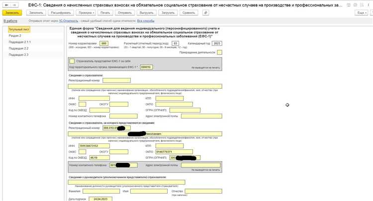 Где в форме ЕФС-1 указывается страховой номер