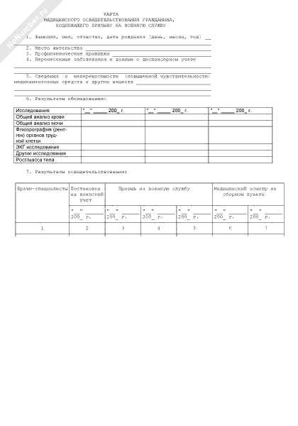 Медицинские учреждения, предоставляющие карту освидетельствования
