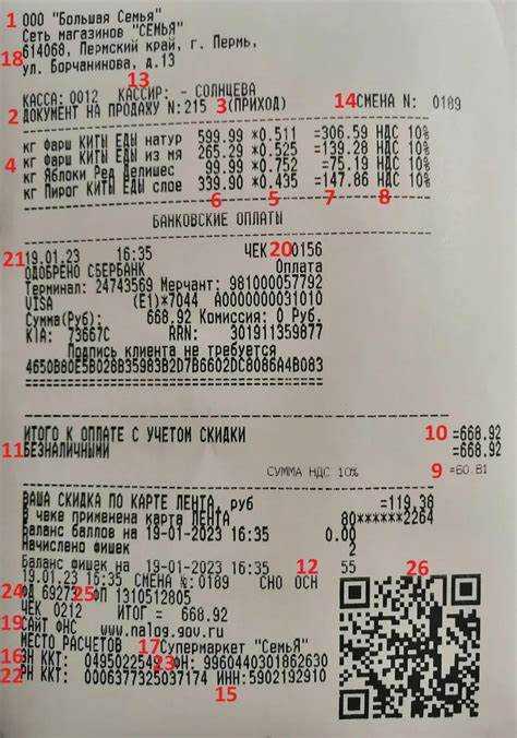 Отличия номера кассового чека от других цифровых кодов на чеке